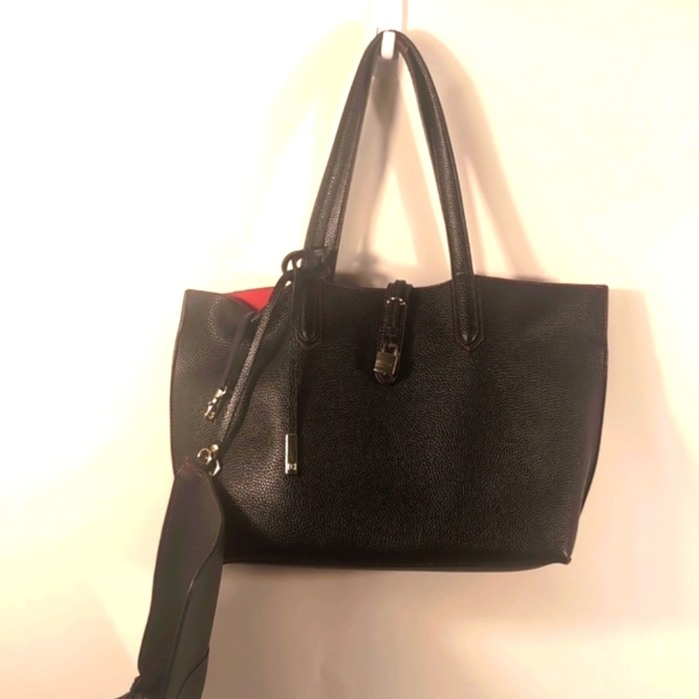 Black Shoulder Bag with attached make up bag